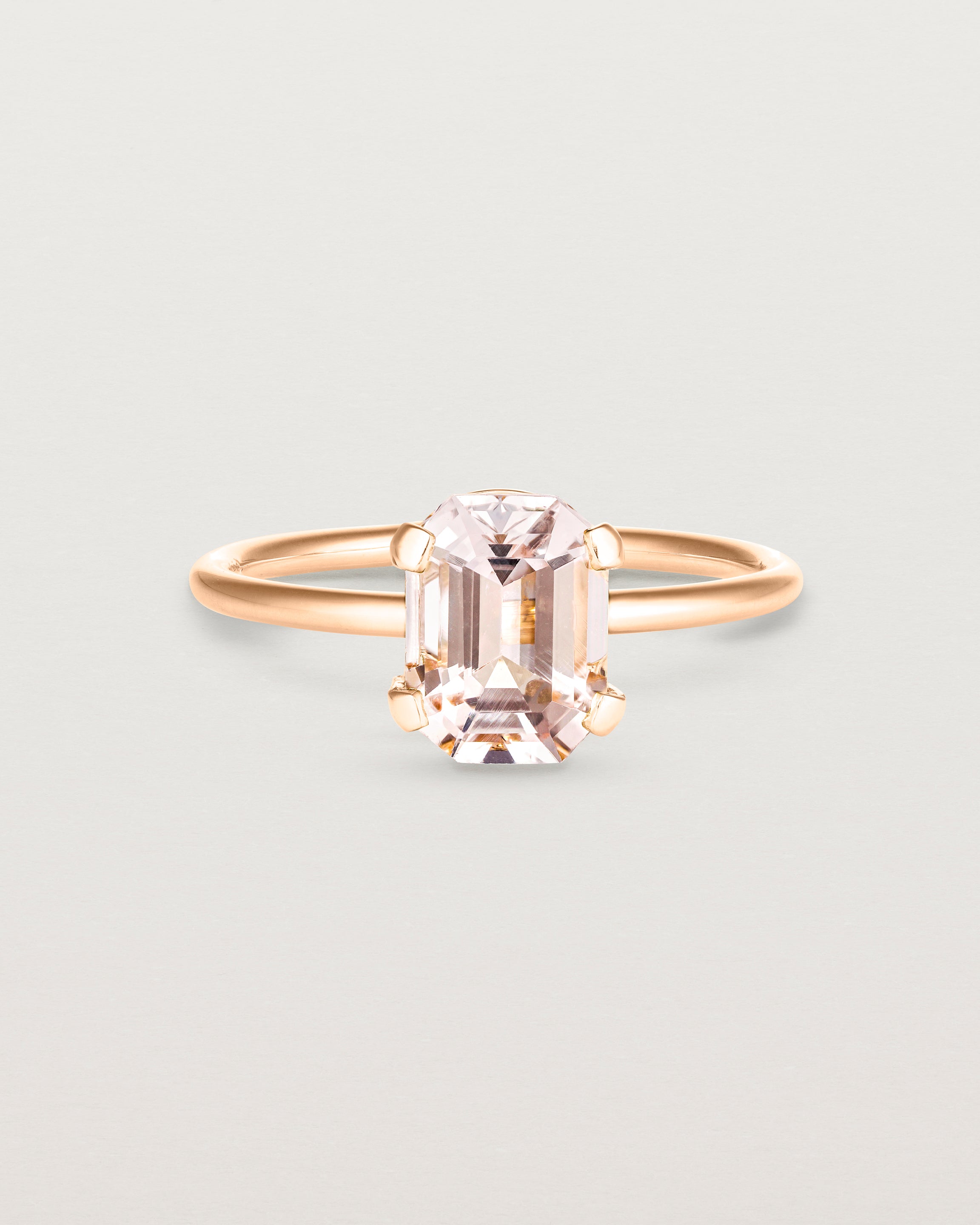 Front view of the Fei Ring | Morganite rose gold.