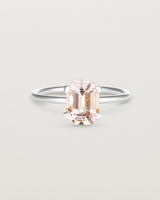 Front view of the Fei Ring | Morganite silver 