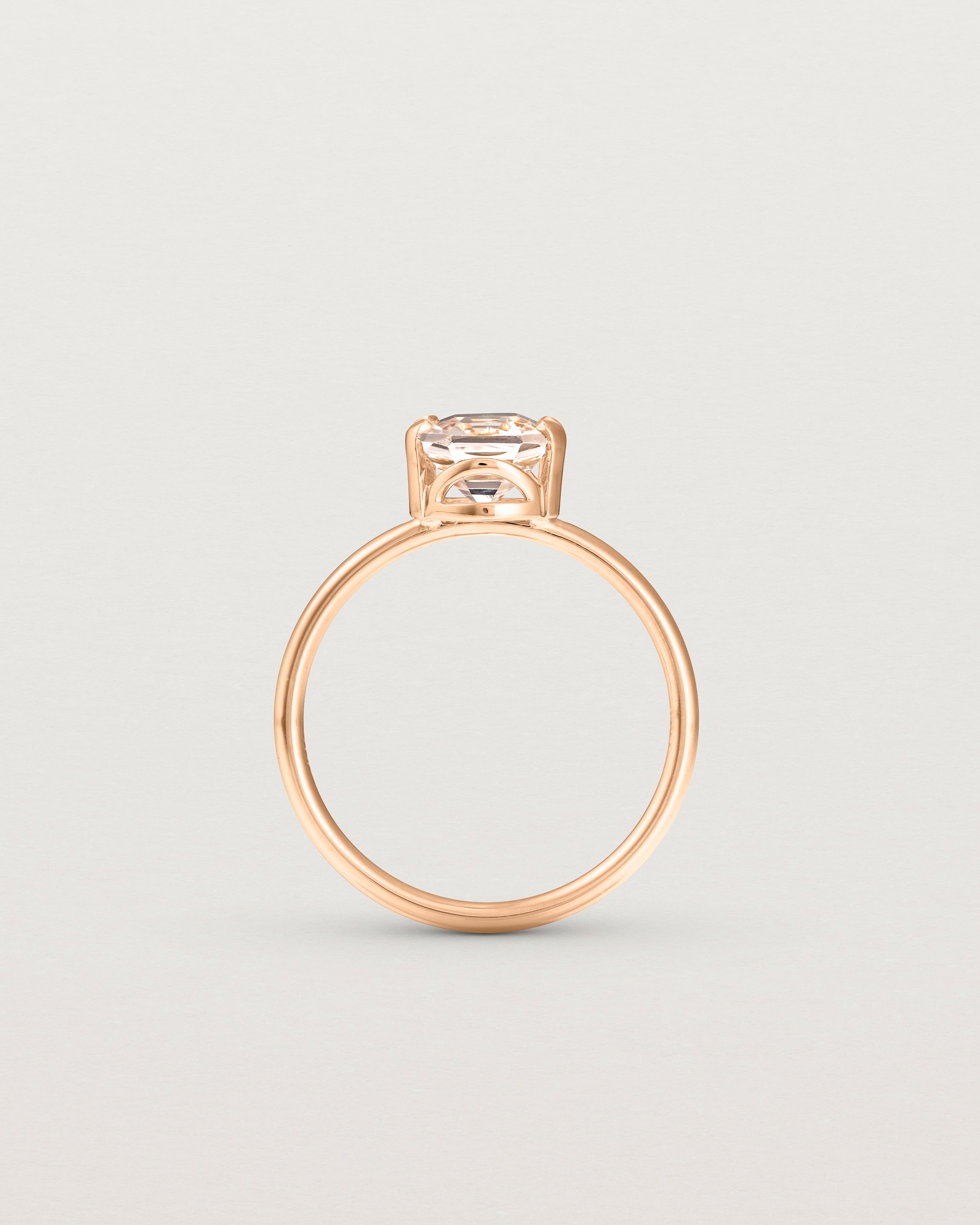 Standing view of the Fei Ring | Morganite rose gold.