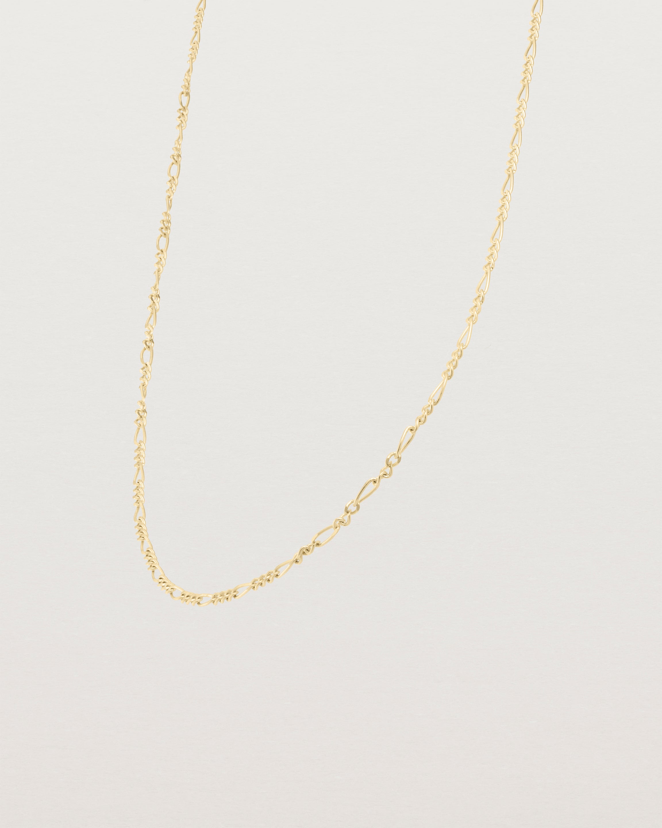 Our fine Figaro chain in yellow gold