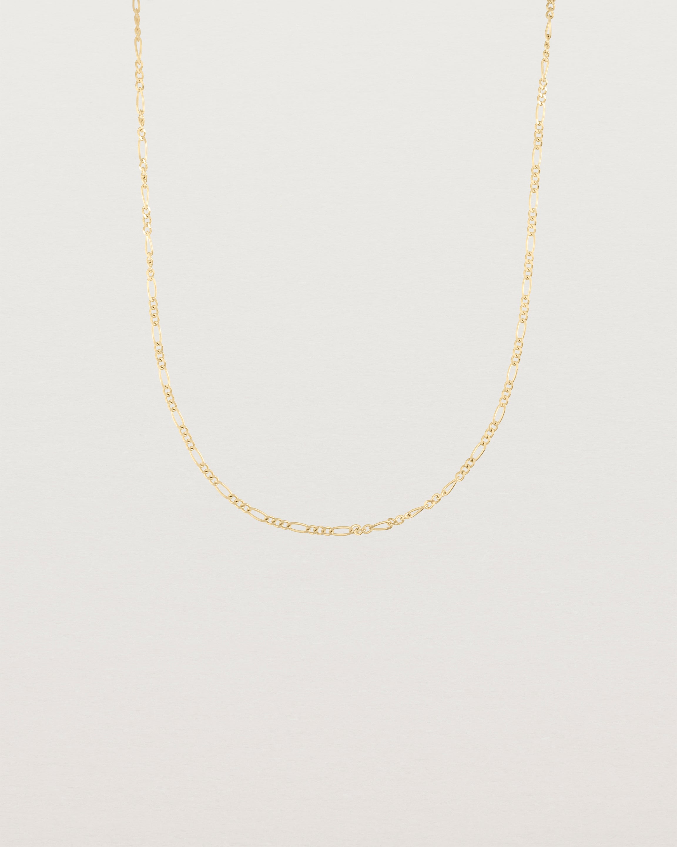 Our fine Figaro chain in yellow gold