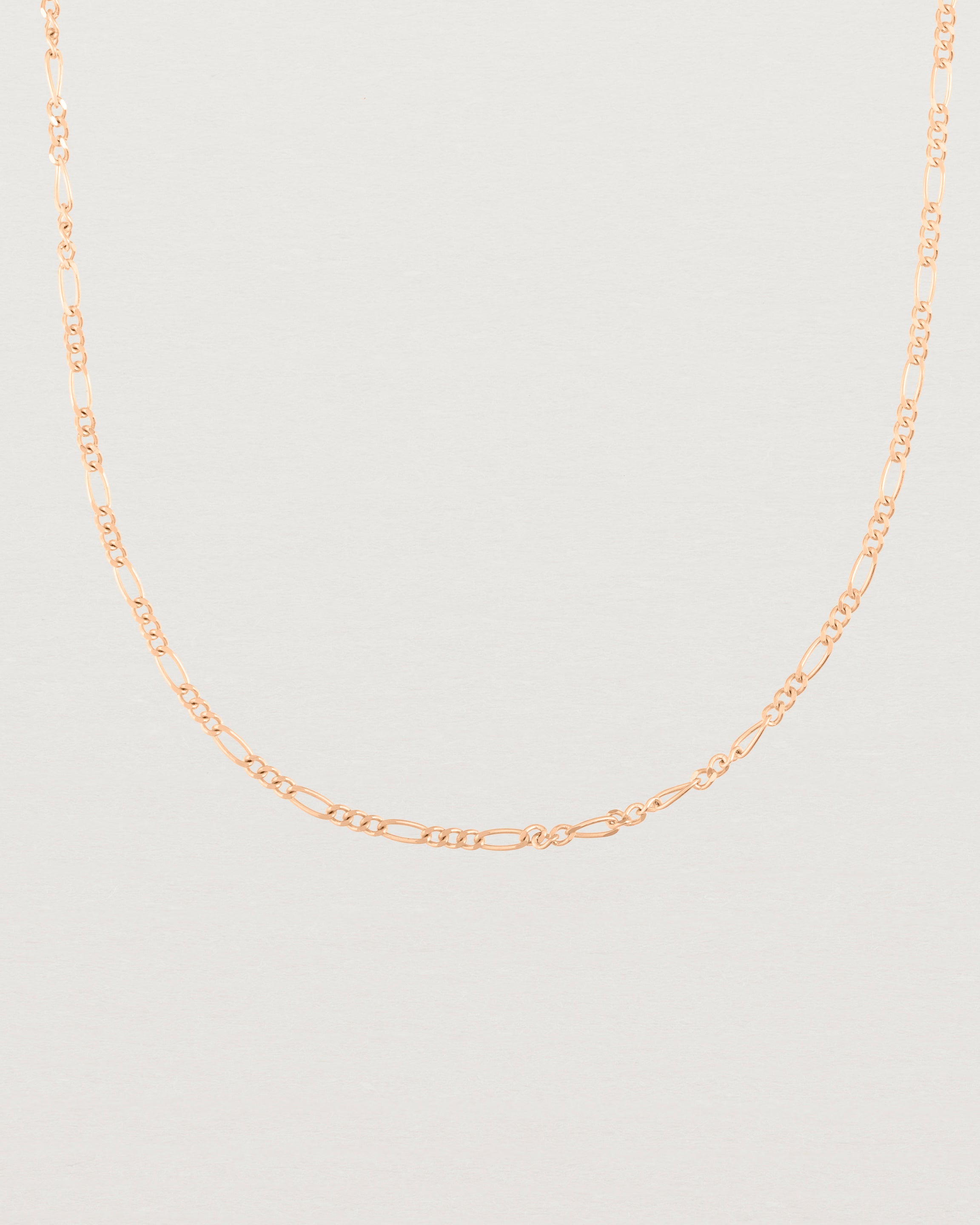 Our fine Figaro chain in rose gold