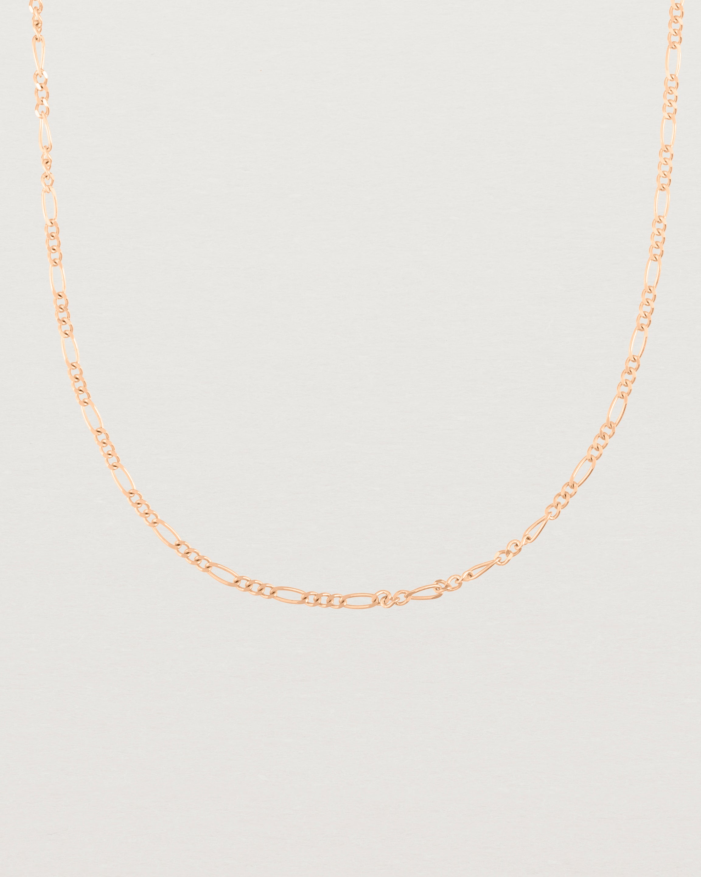 Our fine Figaro chain in rose gold