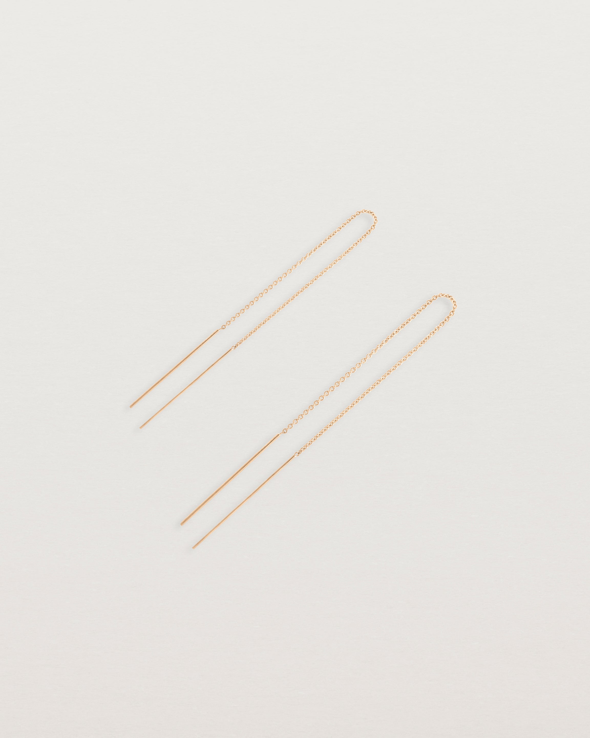 Side view of the eve threader earrings in rose gold