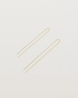 Side view of the eve threader earrings in yellow gold