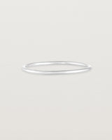 Front view of the Fine Stacking Ring in white gold.