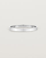 Our square profile, flat wedding band crafted in sterling silver