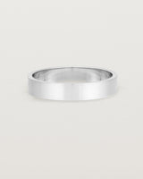 Our square, flat 4mm profile wedding band crafted in white gold