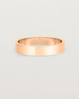 Our square, flat 4mm profile wedding band crafted in rose gold