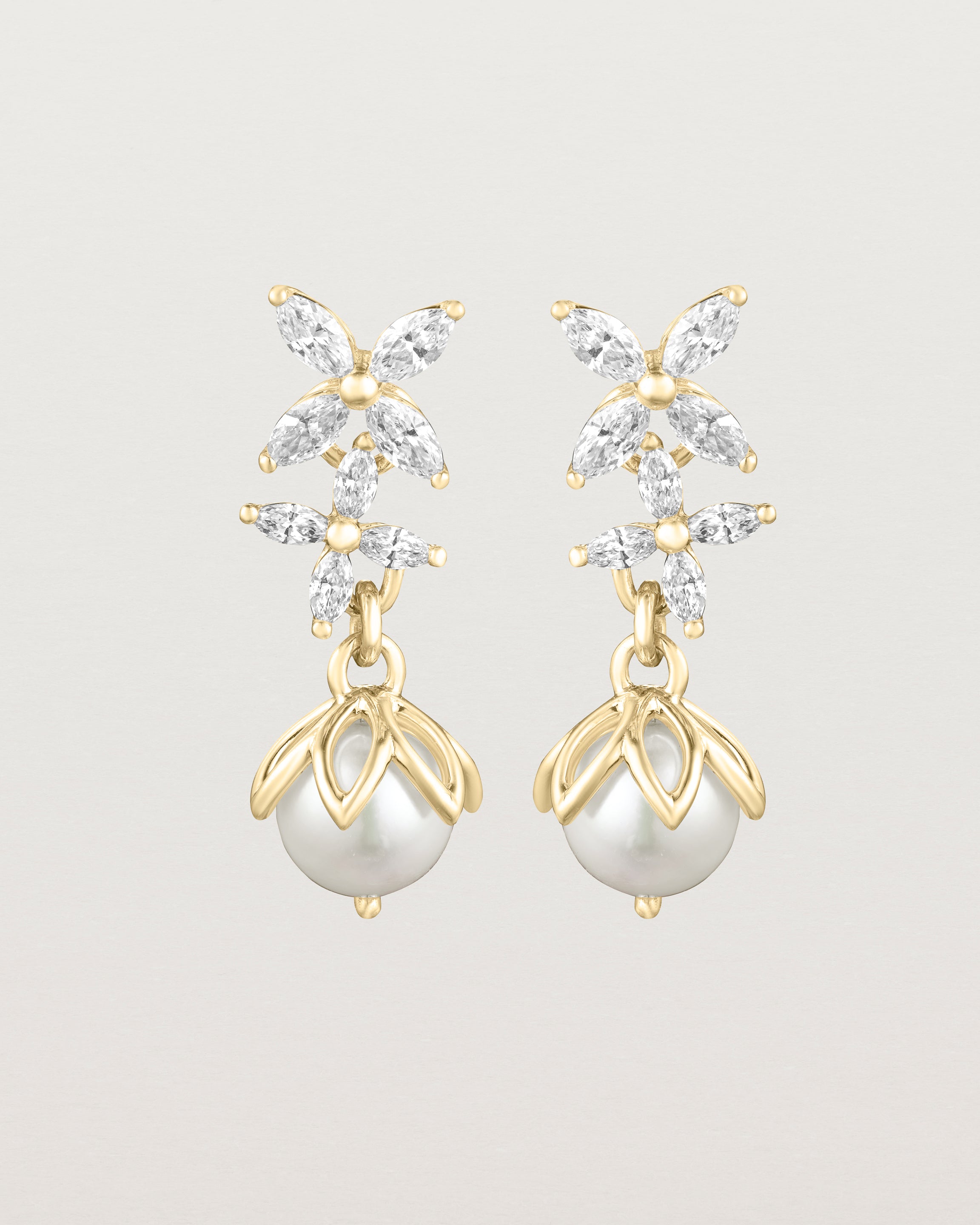 Fleur Earrings | Pearl & Laboratory Grown Diamond