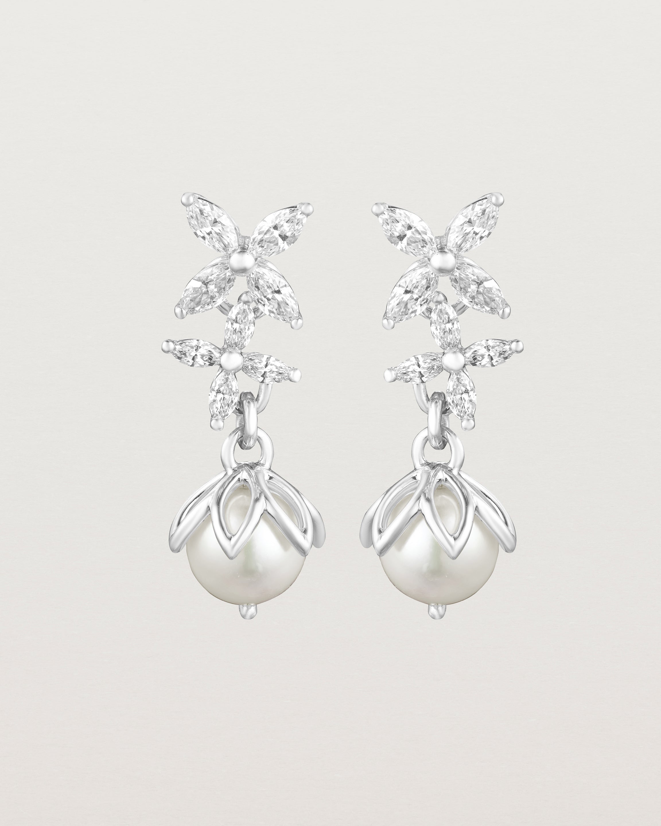 Fleur Earrings | Pearl & Natural Diamonds