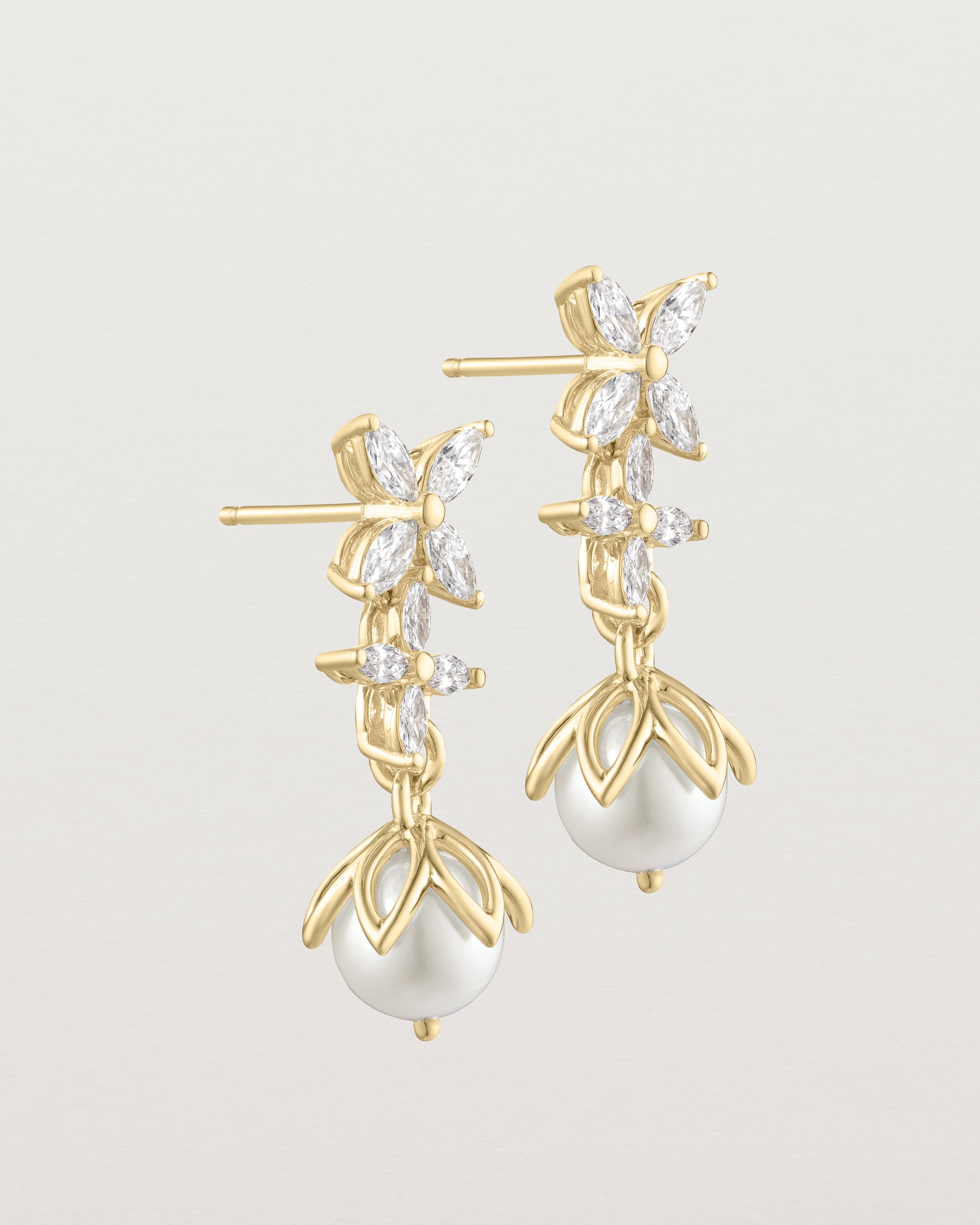 Fleur Earrings | Pearl & Laboratory Grown Diamond