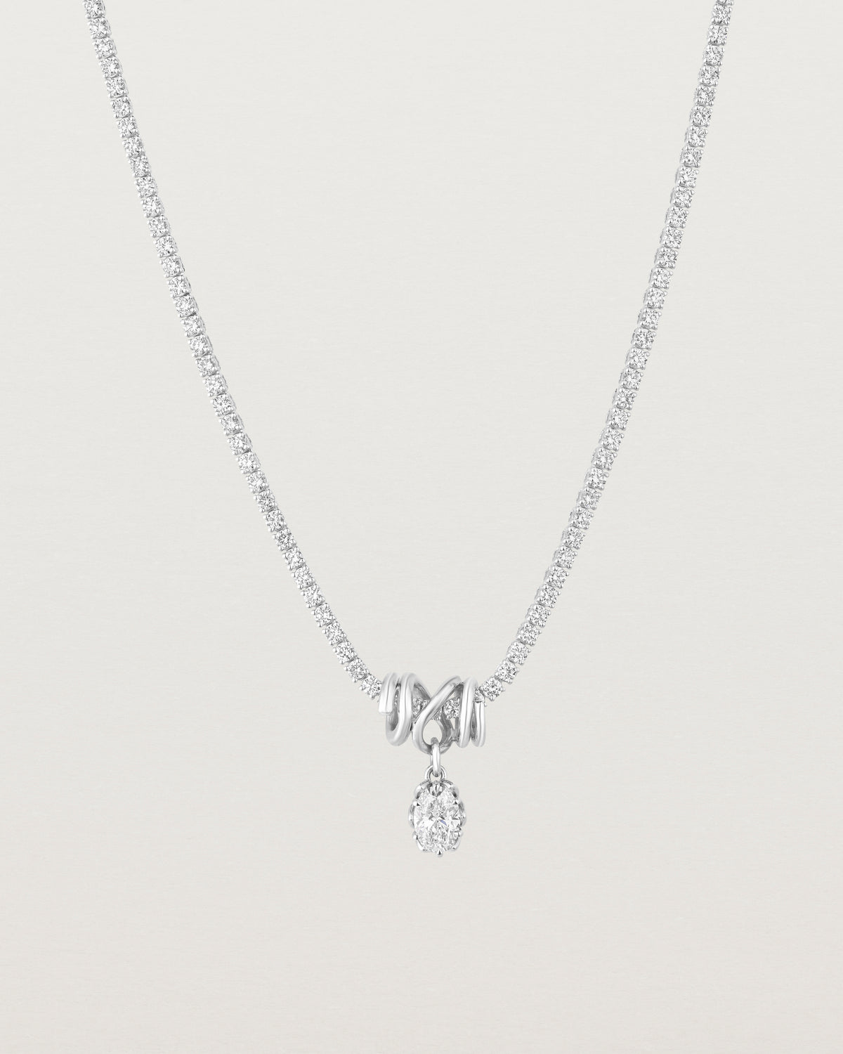 Leora x Fold x Eirene Charm Necklace | Oval Laboratory Grown Diamonds