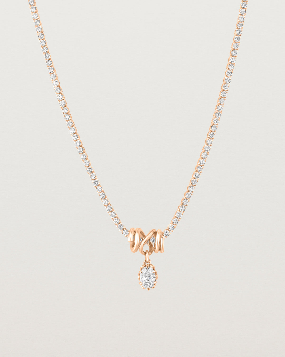 Leora x Fold x Eirene Charm Necklace | Oval Laboratory Grown Diamonds