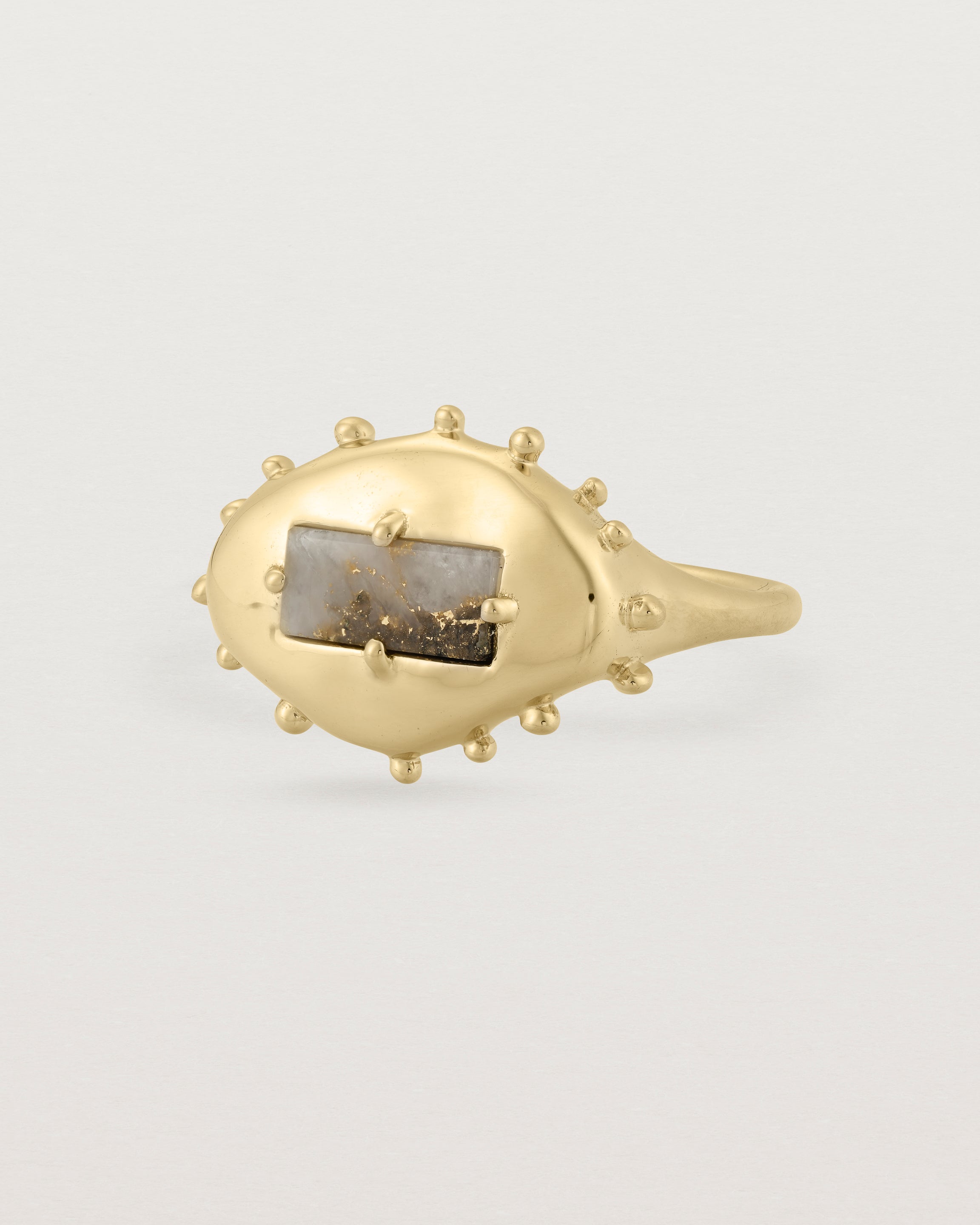 Angled view of the From Thought to Form | Gold in Quartz | Yellow Gold.