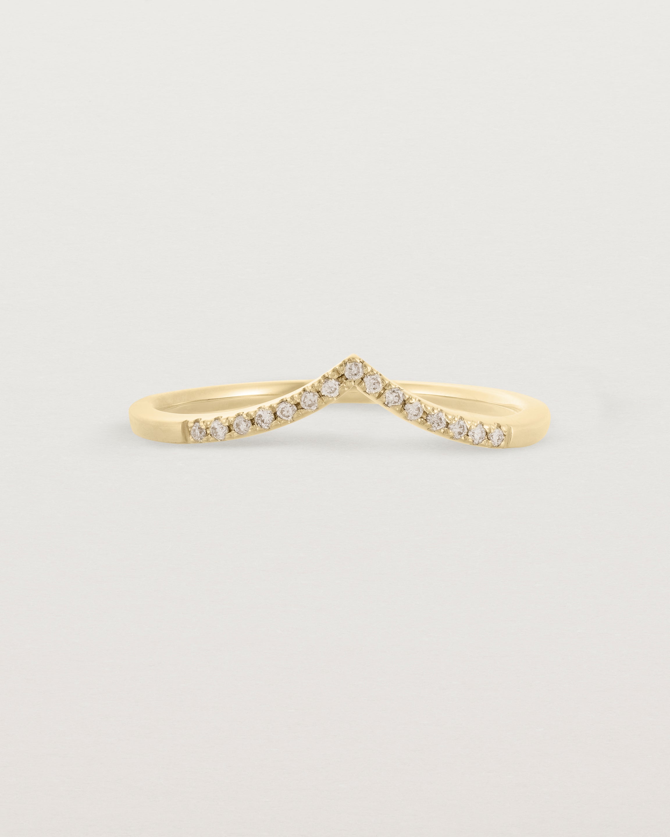 Front view of the Gentle Point Ring | Champagne Diamond in Yellow Gold.