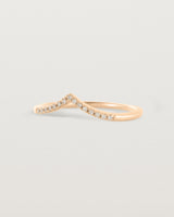 Angled view of the Gentle Point Ring | Champagne Diamond in Rose Gold.