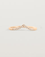 White diamond gentle point ring crafted in rose gold