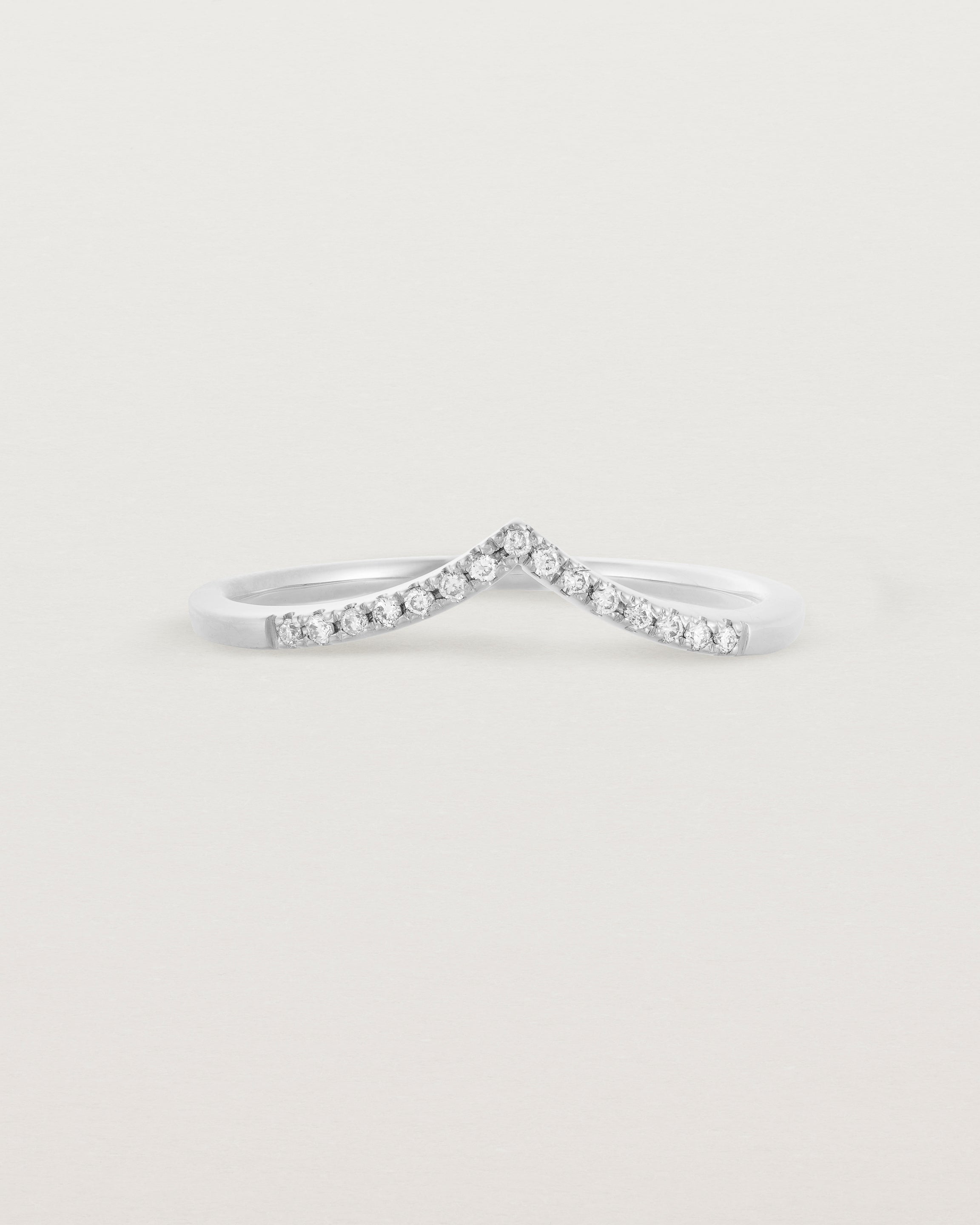 White diamond gentle point ring in white gold