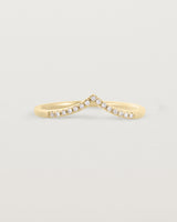 White diamond gentle point ring in yellow gold