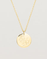 Front view of the Golden Wattle Necklace | Yellow Gold.