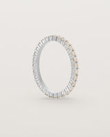 Standing view of the Grace Ring | Champagne Diamonds | White Gold.