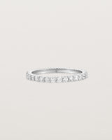 Front view of the Grace Ring | White Diamonds in White Gold.