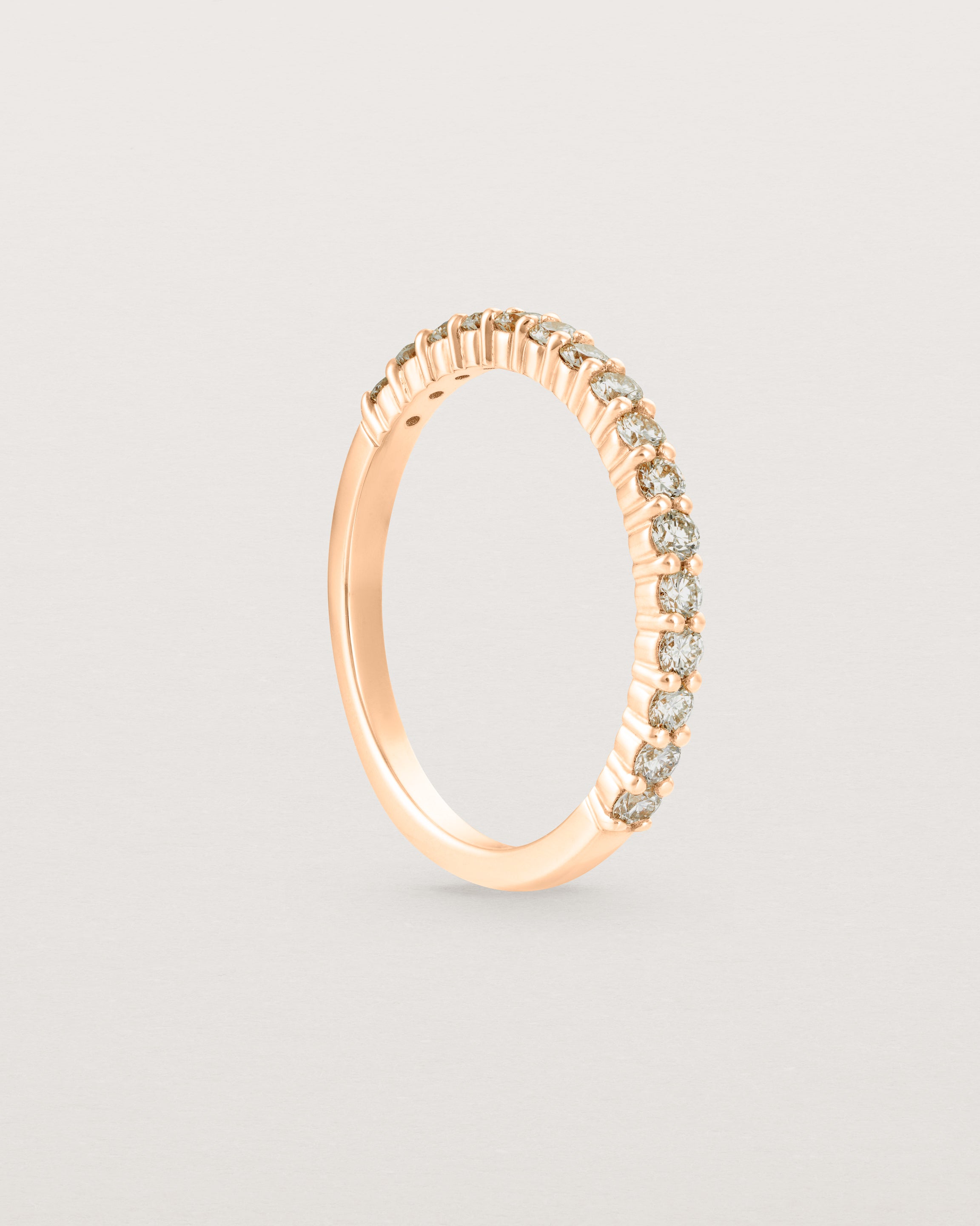Standing view of the Demi Grace Ring | Champagne Diamonds in rose gold.