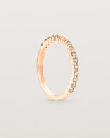 Standing view of the Demi Grace Ring | Champagne Diamonds in rose gold.