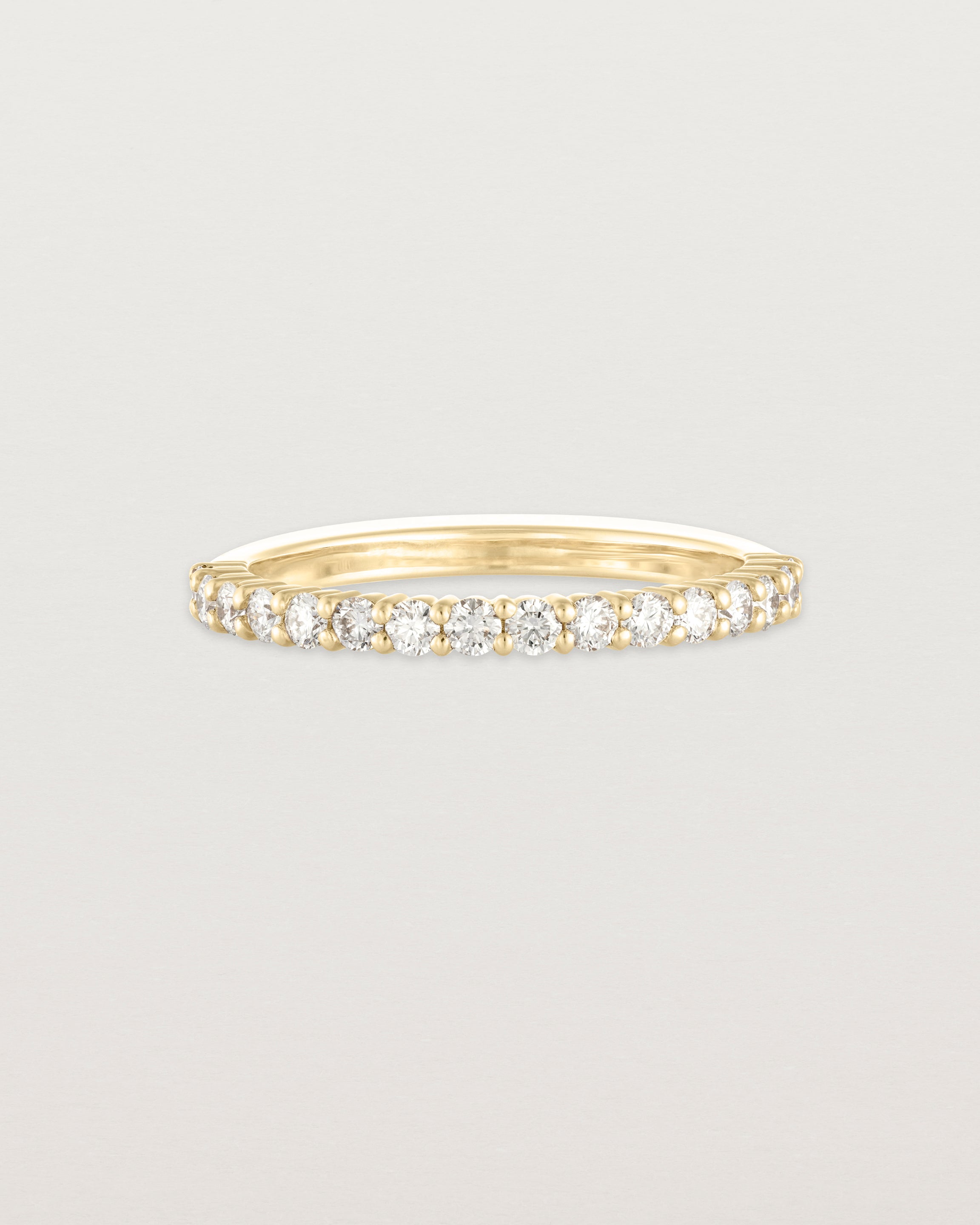 Front view of the Demi Grace Ring | White Diamonds in yellow gold.