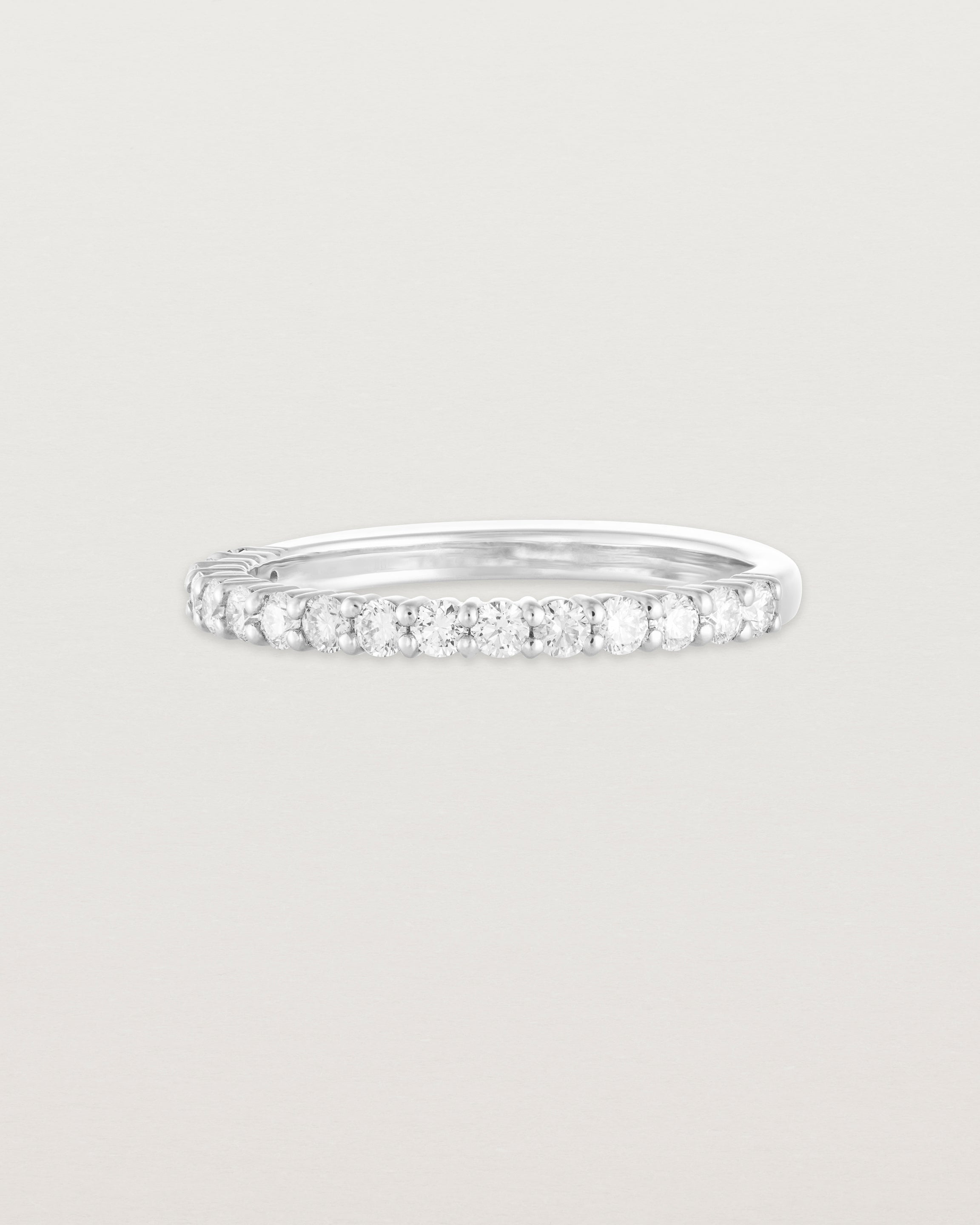Front view of the Demi Grace Ring | White Diamonds in white gold.