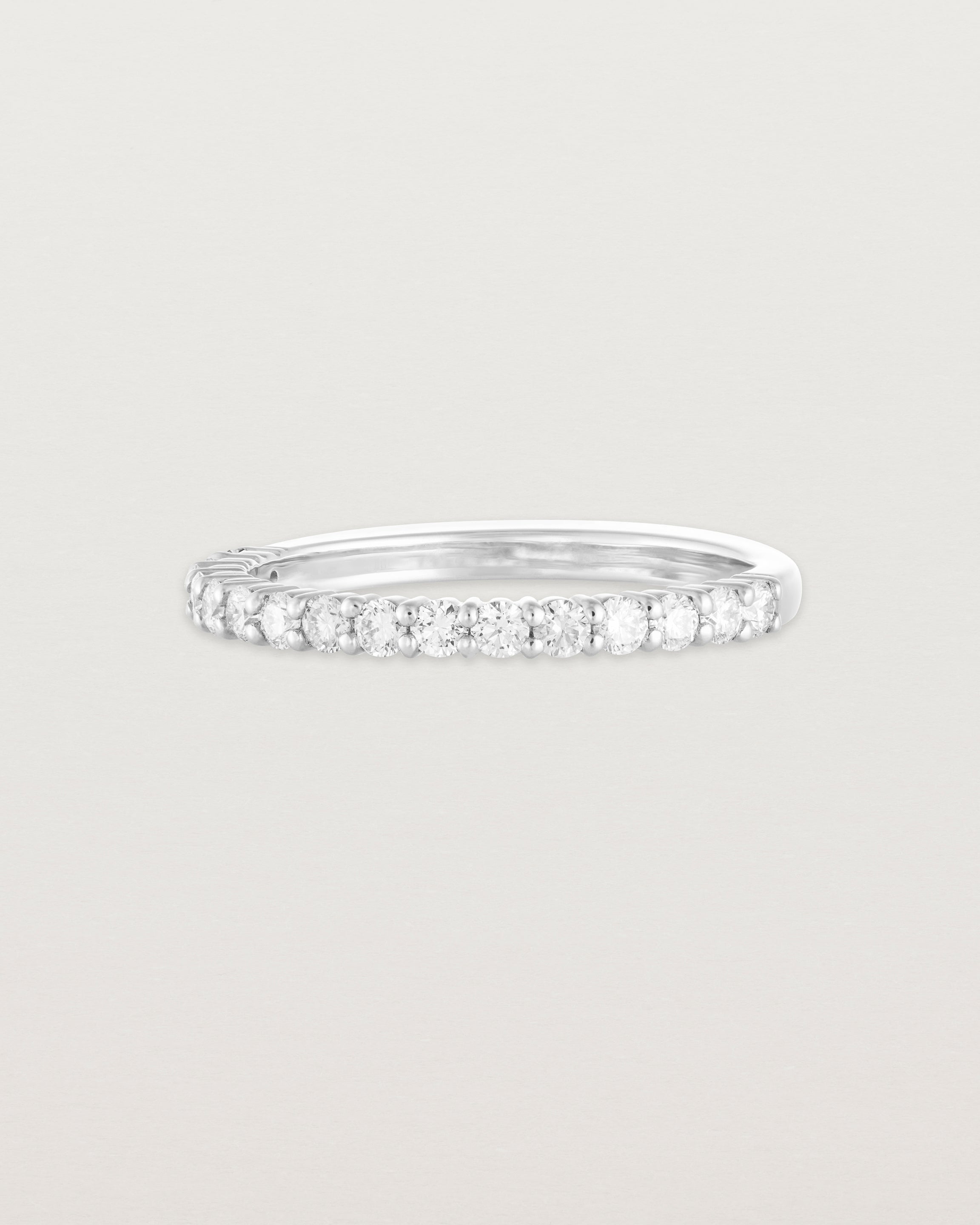 Front view of the Demi Grace Ring | White Diamonds in white gold.