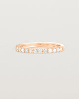 Front view of the Demi Grace Ring | White Diamonds in rose gold.