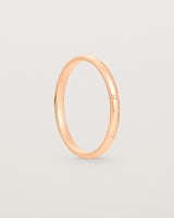 Standing view of the Grain Wedding Ring | 2mm | Rose Gold.