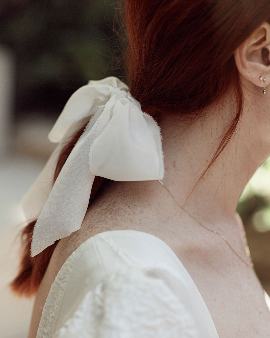 Silk and Bramble Bridal Silk Ribbon | Cotton White Crepe