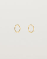 Front view of the Indra Studs in yellow gold.