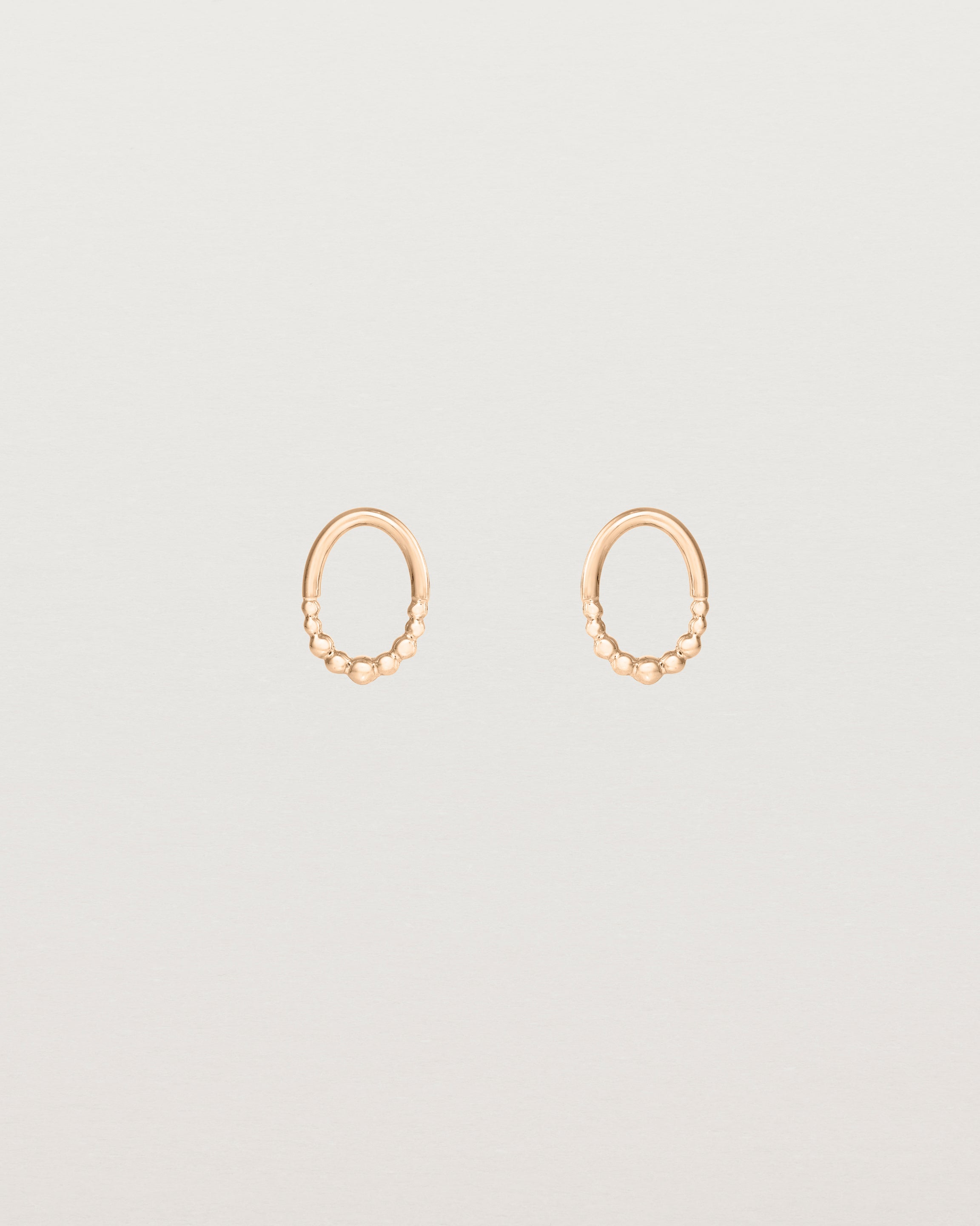 Front view of the Indra Studs in rose gold.