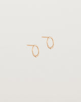 Angled view of the Indra Studs in rose gold.