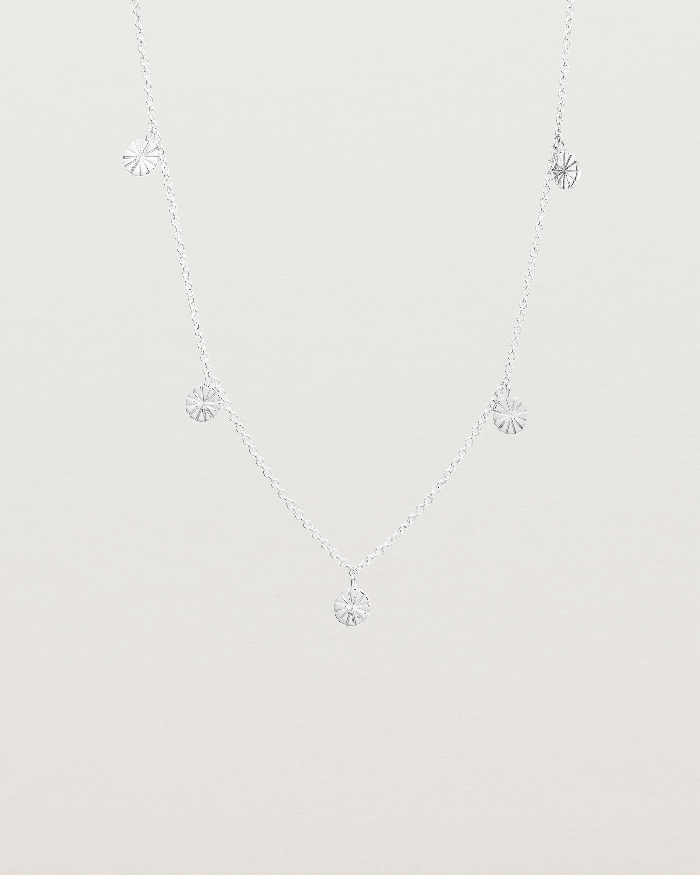 Front view of the Jia Charm Necklace | Sterling Silver.