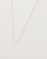 Angled view of the Jia Necklace in Rose Gold.