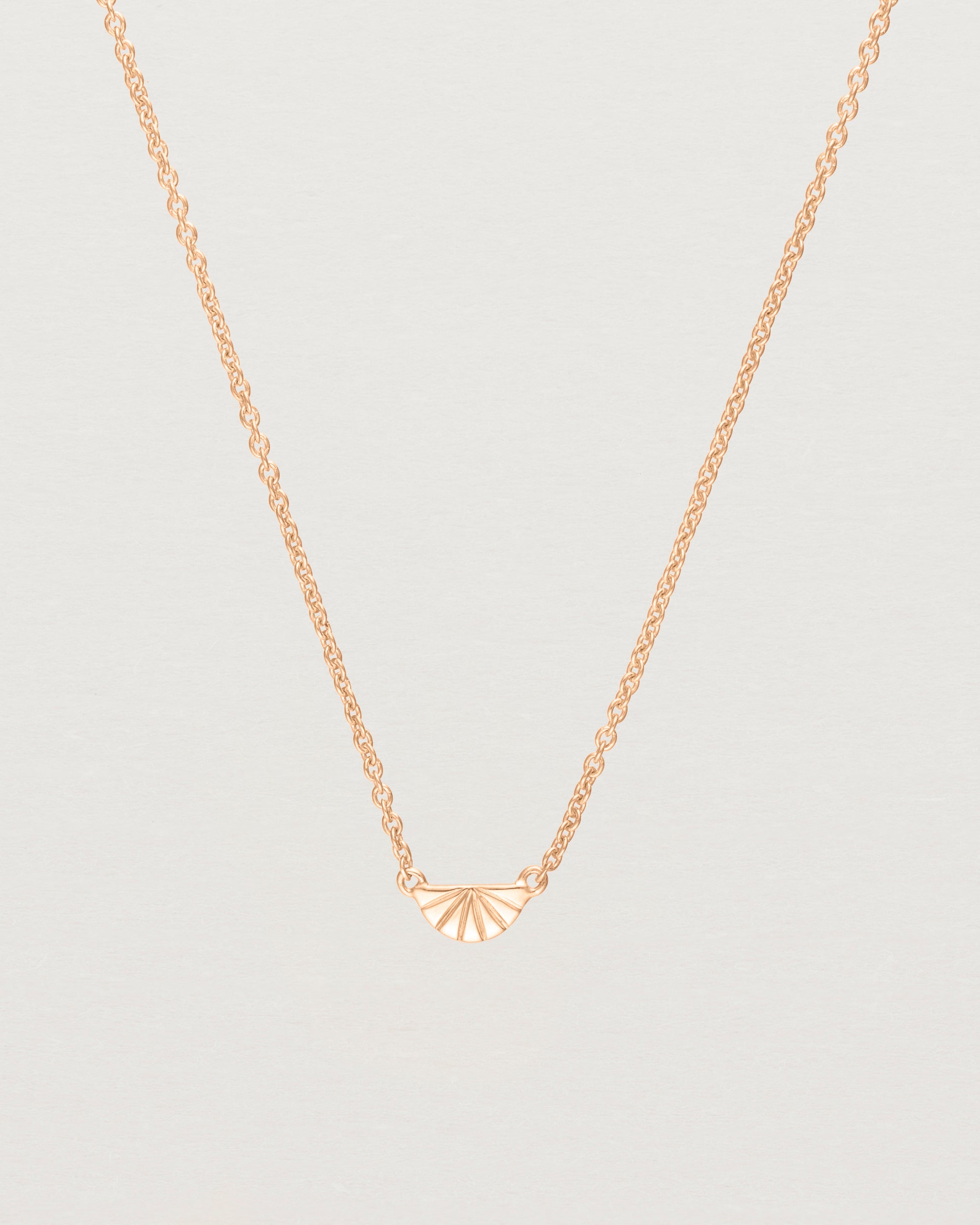 Close up of the Jia Necklace in Rose Gold.