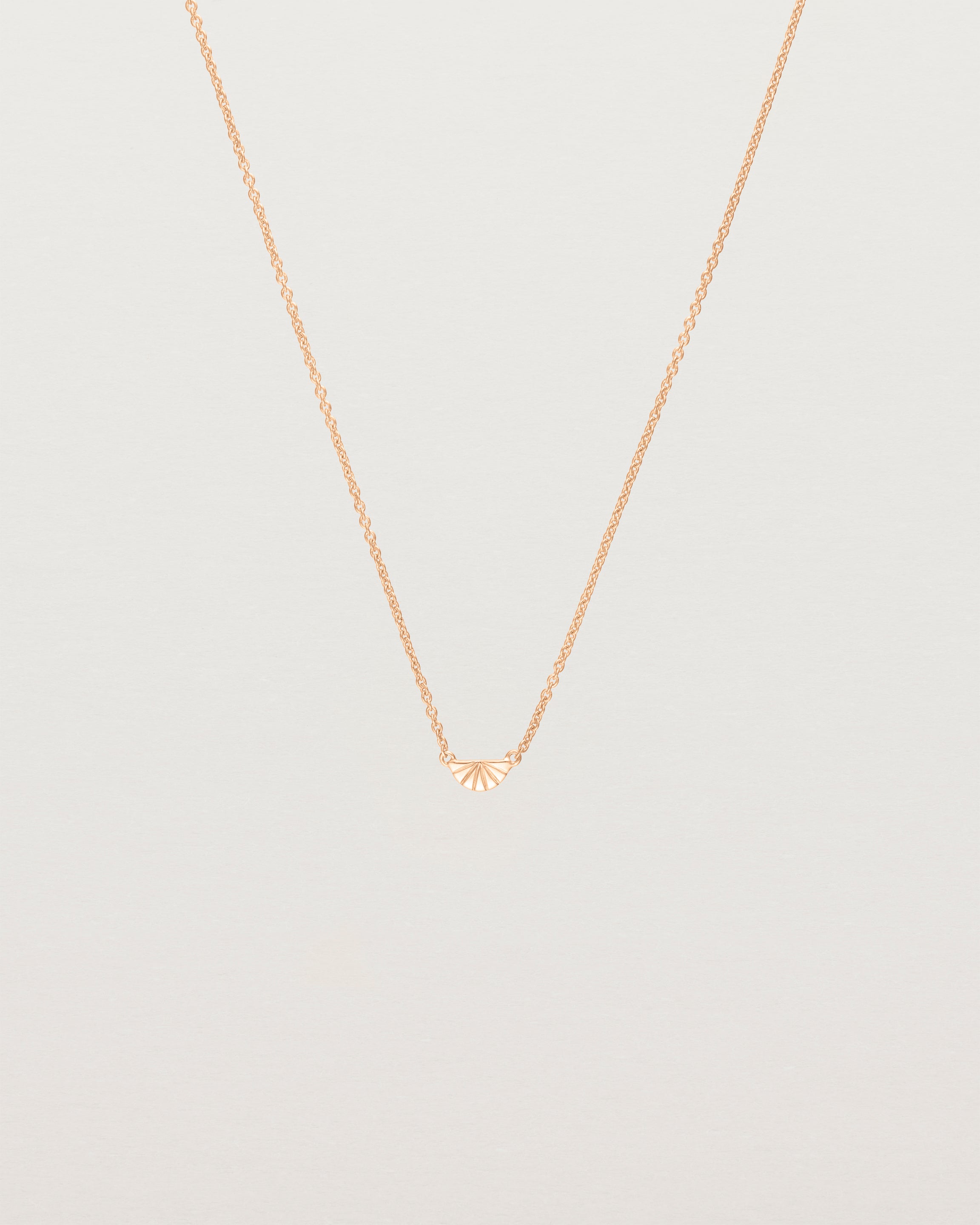 Front view of the Jia Necklace in Rose Gold.