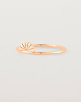 Angled view of the Jia Ring in Rose Gold.