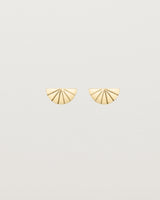 Front view of the Jia Studs in yellow gold.