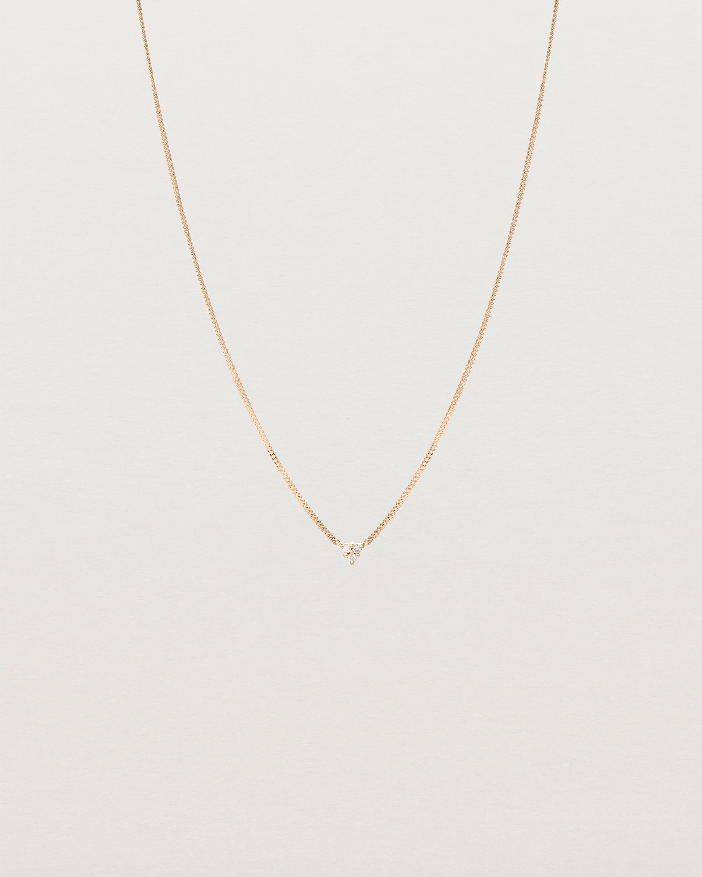 Front view of the Kalani Necklace | Diamonds in rose gold.