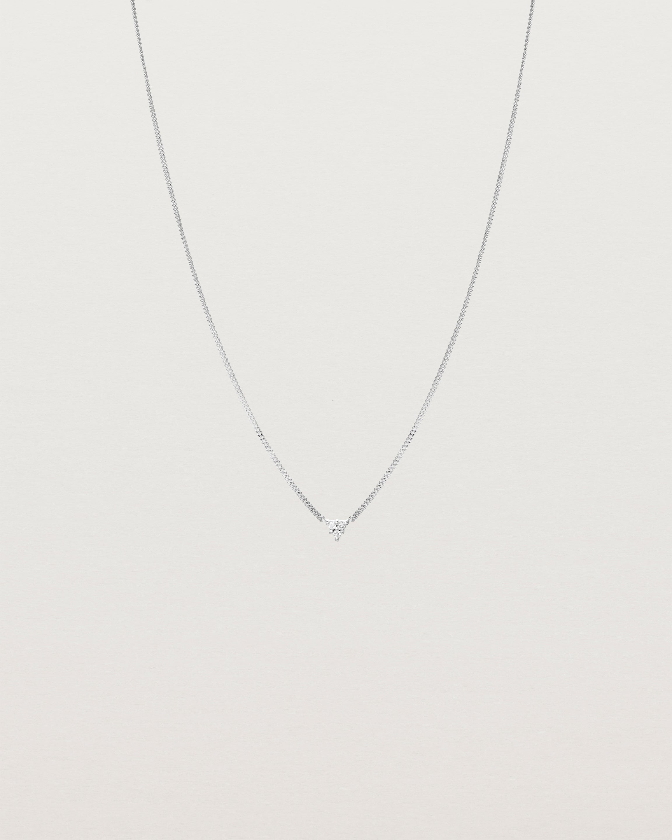 Front view of the Kalani Necklace | Diamonds in white gold.