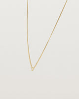 Angled view of the Kalani Necklace | Diamonds in yellow gold.