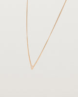 Angled view of the Kalani Necklace | Diamonds in rose gold.