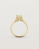 Standing view of the Kalina Emerald Solitaire | Savannah Sunstone | Yellow Gold.