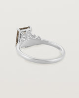 Back view of the Kalina Emerald Solitaire | Smokey Quartz | White Gold.